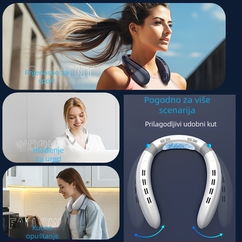 K11 Novi ventilator za hlađenje vrata, viseći ventilator za hlađenje vrata, USB prijenosni viseći ventilator za klima uređaj bez lopatica