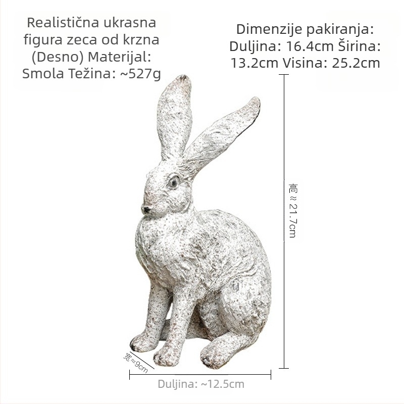 Američki seoski antikni antikni rekviziti za pucanje, simulacija vrtnog dvorišta, osjećaj vune, ukrasi za zečje uši s dugim ušima