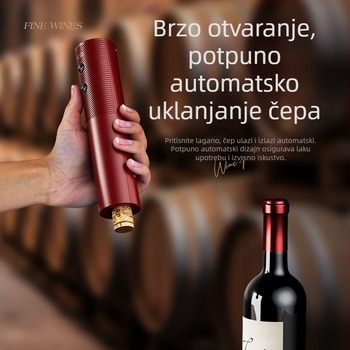 Električni otvarač za boce vina s automatskim punjenjem, kućanski otvarač za vino, otvarač za boce vina, otvaranje i zatvaranje boca, artefakt