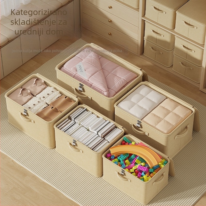 Zaključavajuća kutija za pohranu, košara za kućanstvo, ormar za odjeću, slojevito organiziranje, artefakt, popluna, hlače, kutija za pohranu lozinke