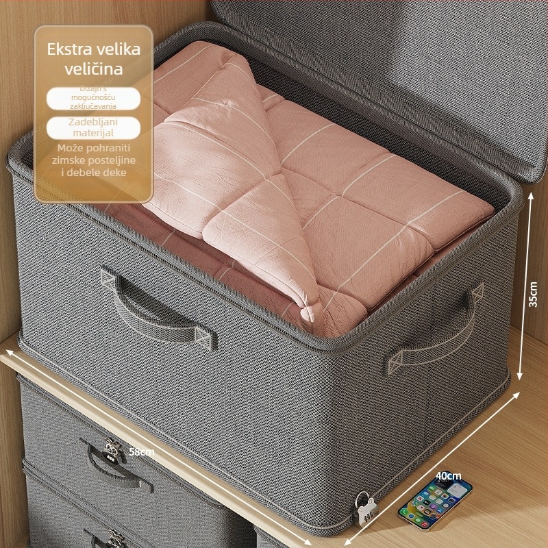 Zaključavajuća kutija za pohranu, košara za kućanstvo, ormar za odjeću, slojevito organiziranje, artefakt, popluna, hlače, kutija za pohranu lozinke