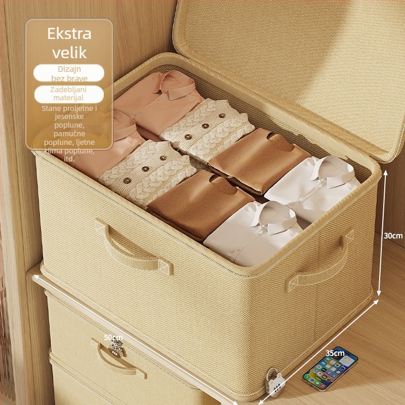 Zaključavajuća kutija za pohranu, košara za kućanstvo, ormar za odjeću, slojevito organiziranje, artefakt, popluna, hlače, kutija za pohranu lozinke