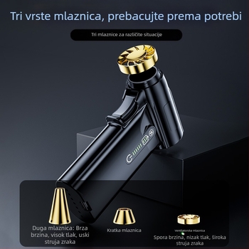 Ručni turbo ventilator za vanjsku upotrebu, motor bez četkica velike brzine, snažno uklanjanje prašine i sušilo za kosu montirano na vozilo