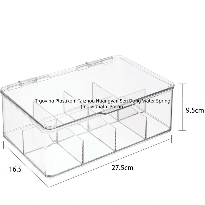 Kutija za pohranu kozmetike s osam odjeljaka, kutija za sortiranje podatkovnih kabela, odvojiva kutija za sortiranje vrećica čaja s četiri odjeljka za stol