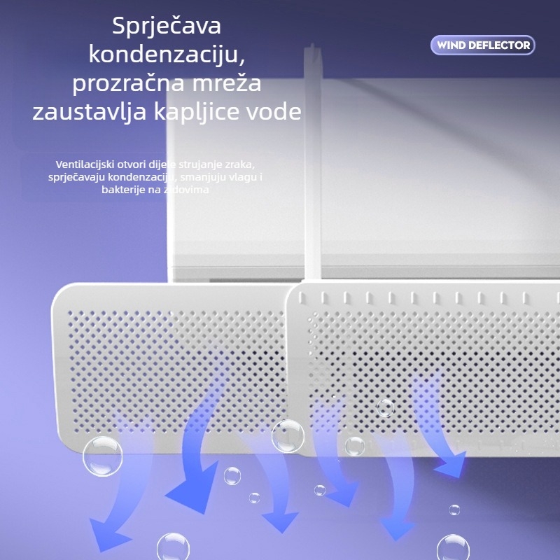 Deflektor vjetra klima uređaja, protiv izravnog puhanja, cilindrični vertikalni klima uređaj, viseći izlaz zraka klima uređaja, deflektor vjetra, ograničavanje artefakata