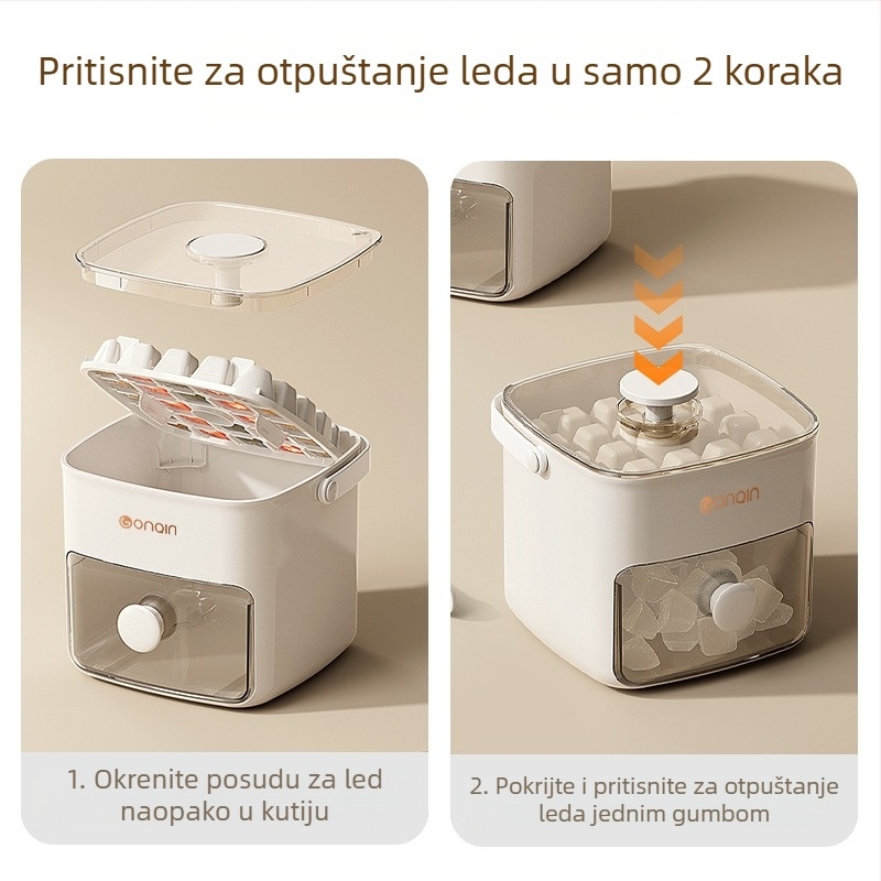 Prijenosni aparat za led, kalup za kockice leda, silikonska preša, kalup za kockice leda, folija za kockice leda, jednostavno vađenje iz kalupa na veliko