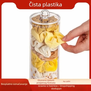 Kutija za pohranu pribora za kosu, stolna kutija za nakit velikog kapaciteta, studentska dječja traka za kosu, naslovnica, prozirna, otporna na prašinu