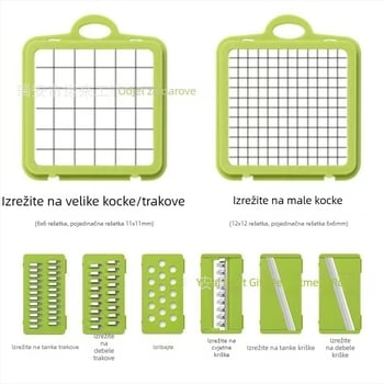 Prekogranični kućanski kuhinjski višenamjenski rezač povrća, prijenosni, jednostavni za čišćenje, rende, rezač za kockice