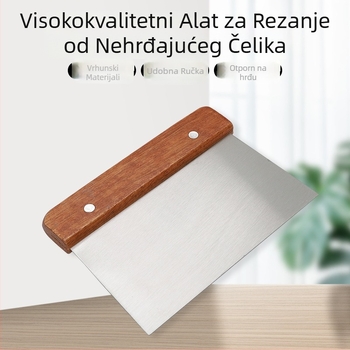 Rezač rezanaca od nehrđajućeg čelika s drvenom drškom, strugač za kobasice u prahu, strugač za brašno, strugač za kolače, tijesto, sapun, višenamjenski nož za povrće