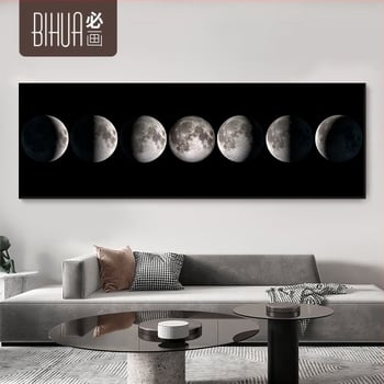 IZVOR tvornička zidna slika dekorativna slika dnevni boravak nordijska viseća slika crno-bijela mjesečeva kristalna porculanska slika hotelska soba slika uz krevet