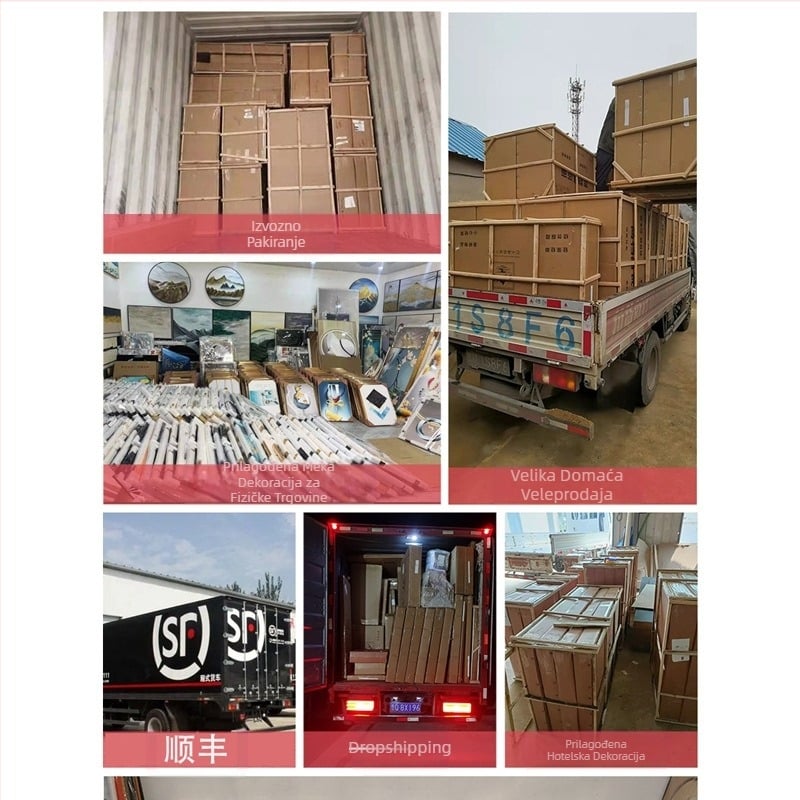 IZVOR tvornička zidna slika dekorativna slika dnevni boravak nordijska viseća slika crno-bijela mjesečeva kristalna porculanska slika hotelska soba slika uz krevet