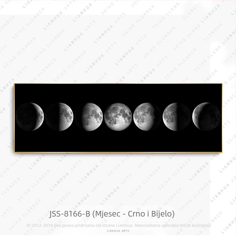 IZVOR tvornička zidna slika dekorativna slika dnevni boravak nordijska viseća slika crno-bijela mjesečeva kristalna porculanska slika hotelska soba slika uz krevet