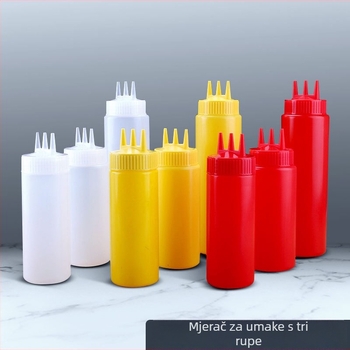 Boca za cijeđenje umaka od rajčice s tri rupe Plastična boca za salatu Boca za cijeđenje Boca za umak Visokokvalitetna boca za cijeđenje Boca za džem