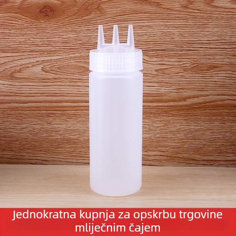 Boca za cijeđenje umaka od rajčice s tri rupe Plastična boca za salatu Boca za cijeđenje Boca za umak Visokokvalitetna boca za cijeđenje Boca za džem
