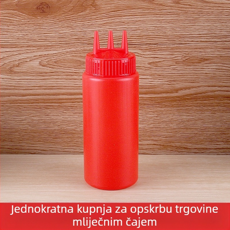 Boca za cijeđenje umaka od rajčice s tri rupe Plastična boca za salatu Boca za cijeđenje Boca za umak Visokokvalitetna boca za cijeđenje Boca za džem