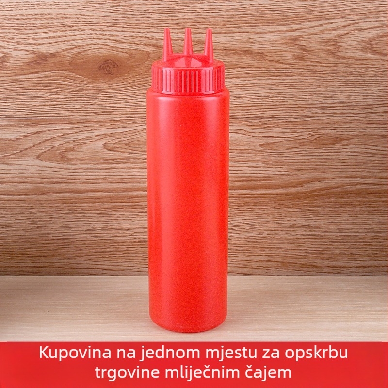 Boca za cijeđenje umaka od rajčice s tri rupe Plastična boca za salatu Boca za cijeđenje Boca za umak Visokokvalitetna boca za cijeđenje Boca za džem