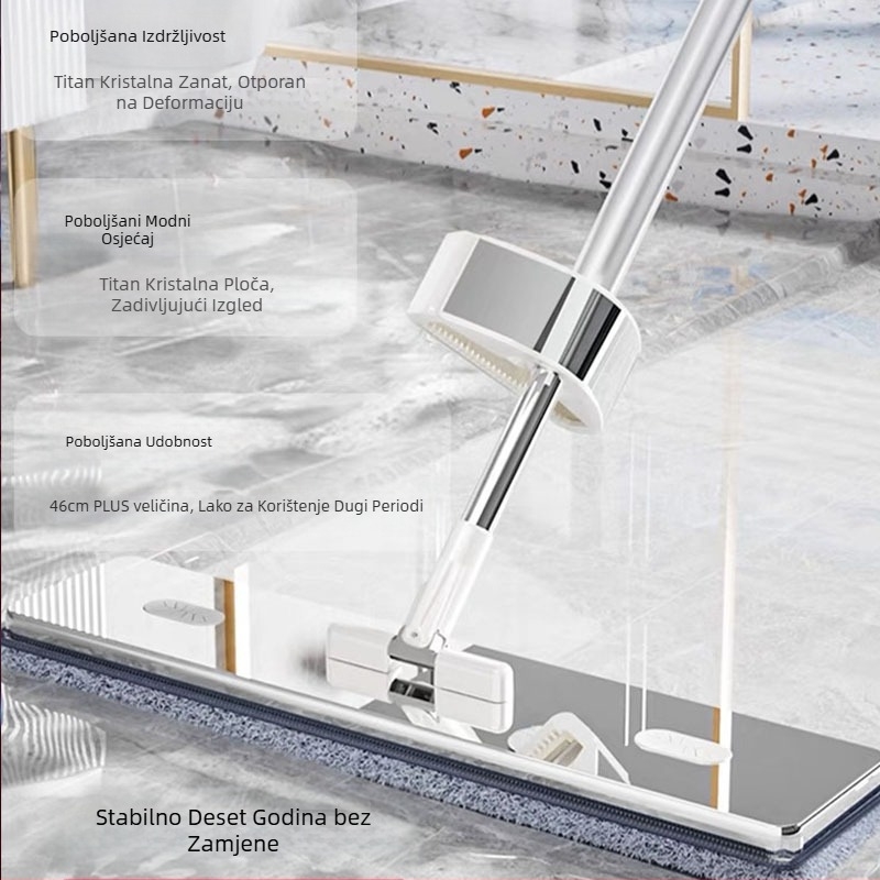 2024 Novi titan kristalni ravni mop za ručno pranje, kućanski mop za čišćenje, lijeni mop, artefakt mopa, mop, mop, štedi rad