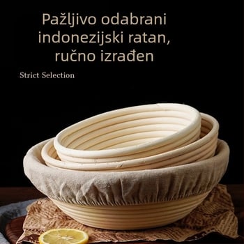 Ručno pletena košara za fermentaciju kruha od indonezijskog ratana, okrugla ovalna trokutasta košara za pečenje tijesta, višestruke specifikacije, tkanje od američkog ratana