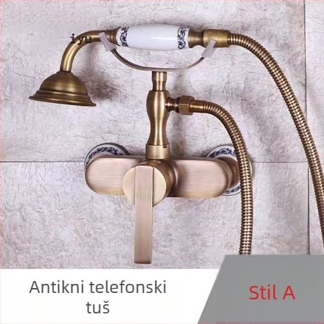 Potpuno bakrena antikna jednostavna tuš kabina europskog stila kupaonski tuš slavina za tuš retro utičnica za tuš