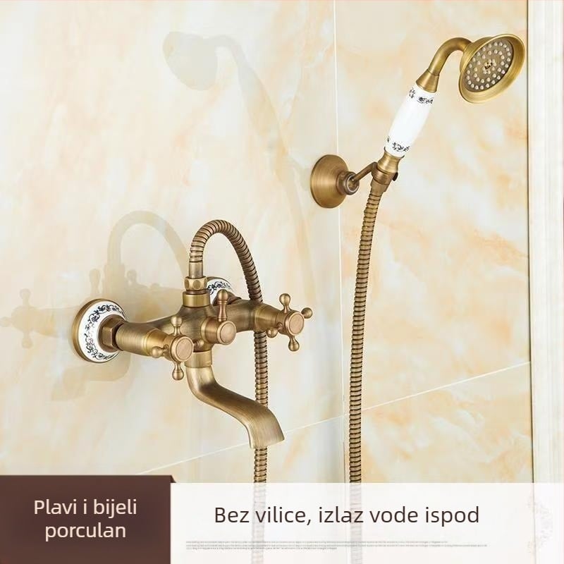 Potpuno bakrena antikna jednostavna tuš kabina europskog stila kupaonski tuš slavina za tuš retro utičnica za tuš