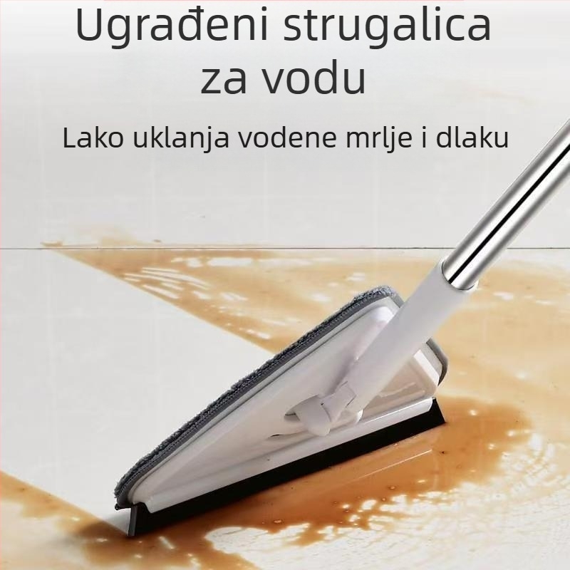 Novi trokutasti mop, ekstra veliki, rotirajući za 360 stupnjeva, za čišćenje staklenih zidova, stropova, podova i drvenih podova