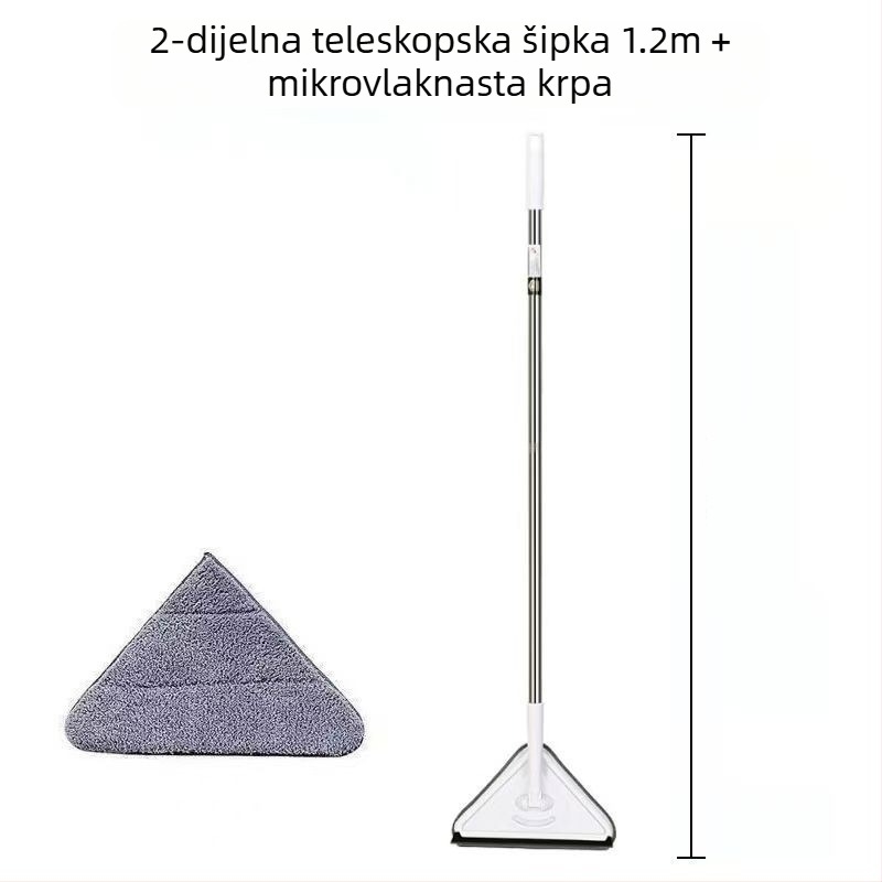 Novi trokutasti mop, ekstra veliki, rotirajući za 360 stupnjeva, za čišćenje staklenih zidova, stropova, podova i drvenih podova