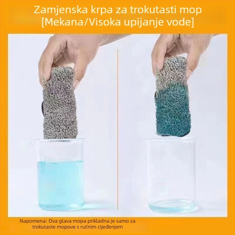 Novi trokutasti mop, ekstra veliki, rotirajući za 360 stupnjeva, za čišćenje staklenih zidova, stropova, podova i drvenih podova
