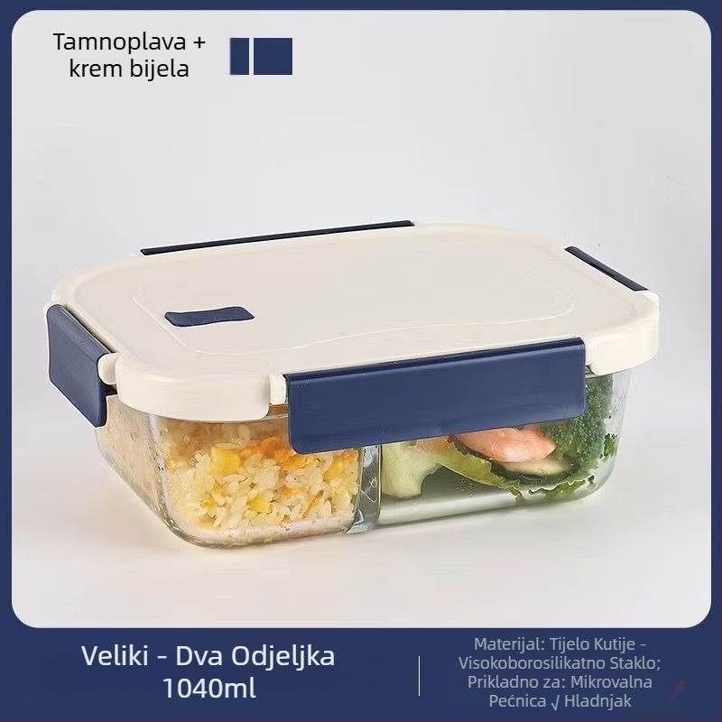 Kutija za ručak za uredske radnike u mikrovalnoj pećnici za grijanje hrane u hladnjaku posebna kutija za ručak s voćem velikog kapaciteta zatvorena, očuvanje topline, otpornost na toplinu