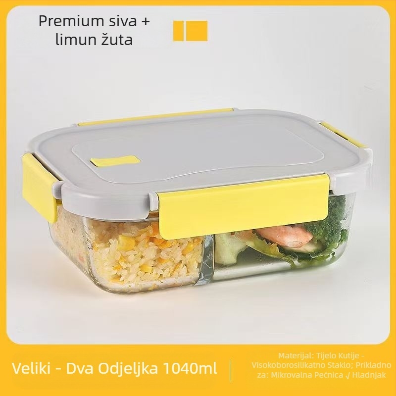 Kutija za ručak za uredske radnike u mikrovalnoj pećnici za grijanje hrane u hladnjaku posebna kutija za ručak s voćem velikog kapaciteta zatvorena, očuvanje topline, otpornost na toplinu