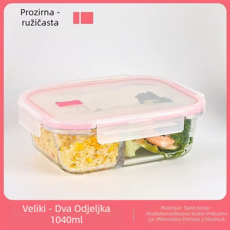 Kutija za ručak za uredske radnike u mikrovalnoj pećnici za grijanje hrane u hladnjaku posebna kutija za ručak s voćem velikog kapaciteta zatvorena, očuvanje topline, otpornost na toplinu