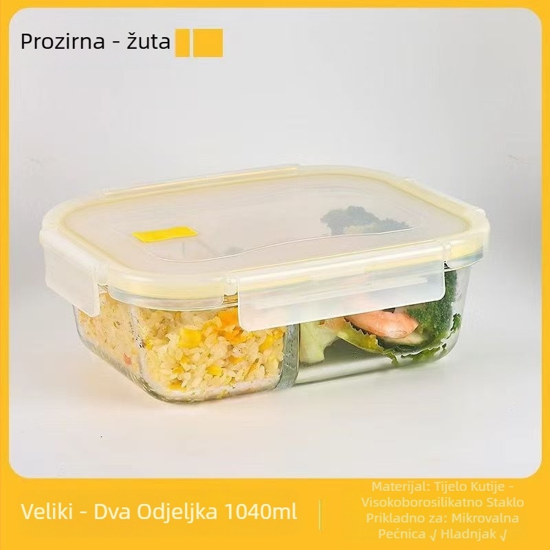 Kutija za ručak za uredske radnike u mikrovalnoj pećnici za grijanje hrane u hladnjaku posebna kutija za ručak s voćem velikog kapaciteta zatvorena, očuvanje topline, otpornost na toplinu