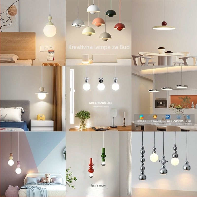 Moderni minimalistički UFO restoran luster Kreativna osobnost krem stil spavaća soba uz krevet mali luster dječja soba radna soba lampa