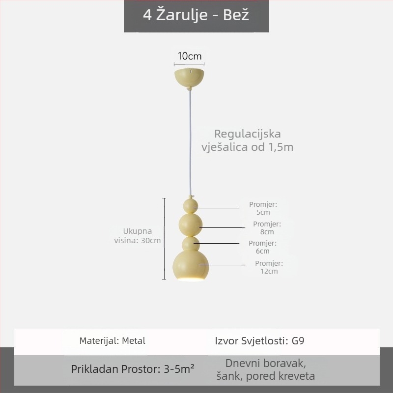 Moderni minimalistički UFO restoran luster Kreativna osobnost krem stil spavaća soba uz krevet mali luster dječja soba radna soba lampa