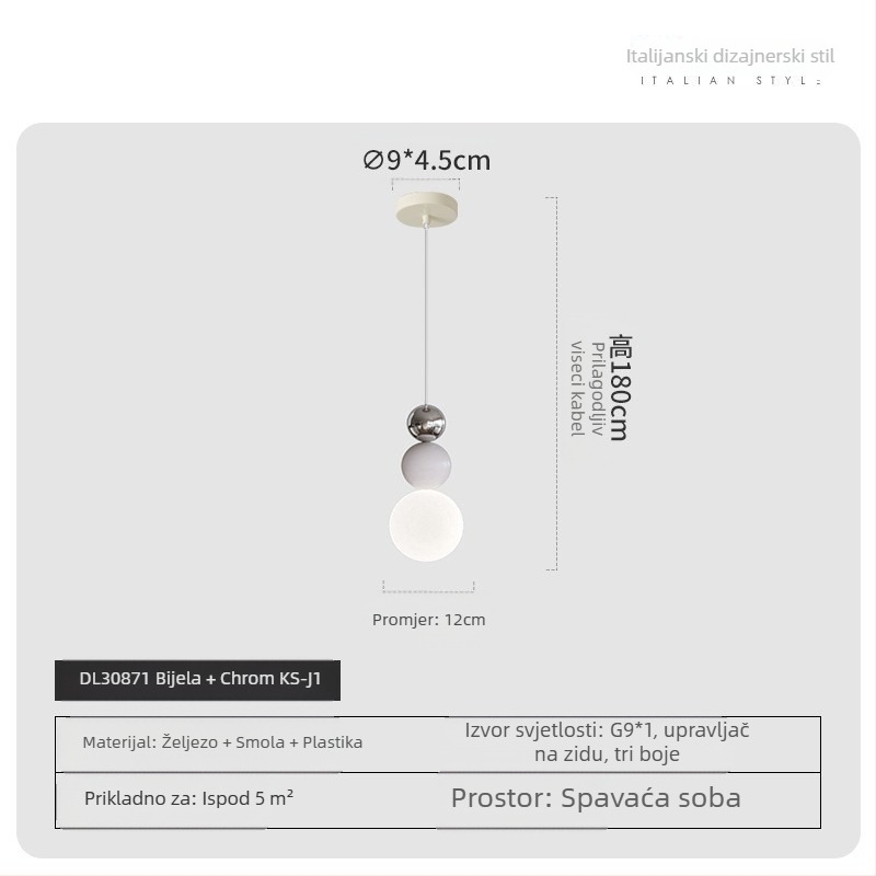Moderni minimalistički UFO restoran luster Kreativna osobnost krem stil spavaća soba uz krevet mali luster dječja soba radna soba lampa
