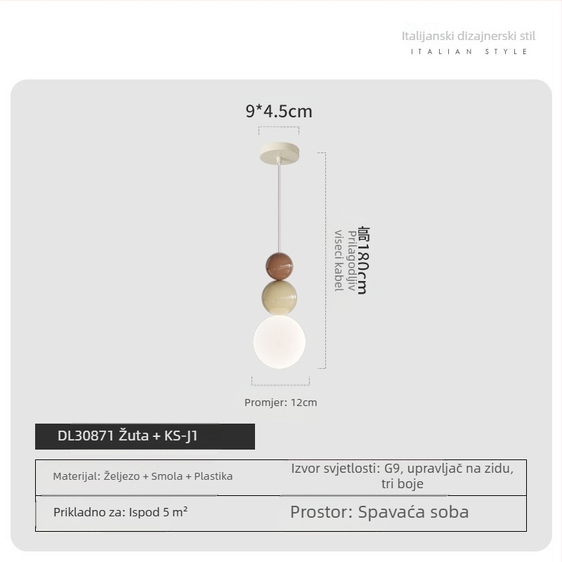 Moderni minimalistički UFO restoran luster Kreativna osobnost krem stil spavaća soba uz krevet mali luster dječja soba radna soba lampa