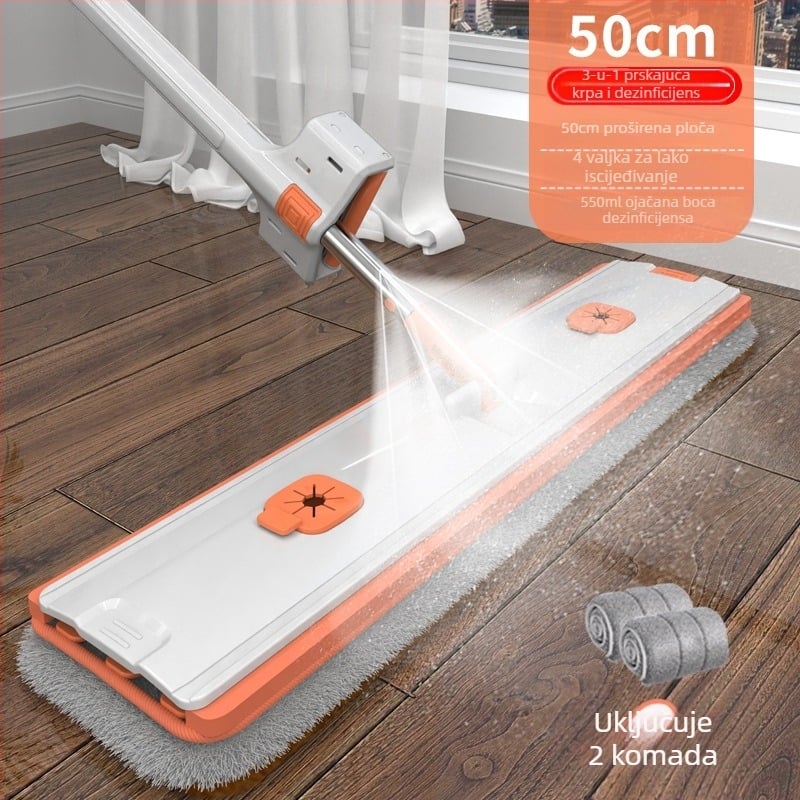 50 cm mop, mop za brisanje bez ruku, kućanski mop s jednim mopom, ravni mop za pod, upijajući vodu, lijeni mop za pod