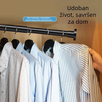 Teleskopska šipka bez bušenja, šipka za sušenje odjeće za balkon, šipka za potporu ormara, šipka za zavjese, šipka za vješanje odjeće u kupaonici, šipka za zavjese za tuš, vješalica za sušenje odjeće