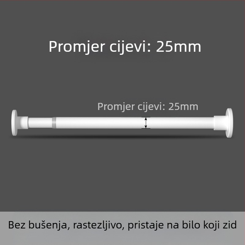 Teleskopska šipka bez bušenja, šipka za sušenje odjeće za balkon, šipka za potporu ormara, šipka za zavjese, šipka za vješanje odjeće u kupaonici, šipka za zavjese za tuš, vješalica za sušenje odjeće