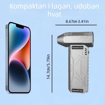 Bežični, prijenosni, ručni sušilo za kosu velike brzine s turbo ventilatorom, USB punjenjem, uklanjanjem prašine uz pomoć izgaranja za kampiranje