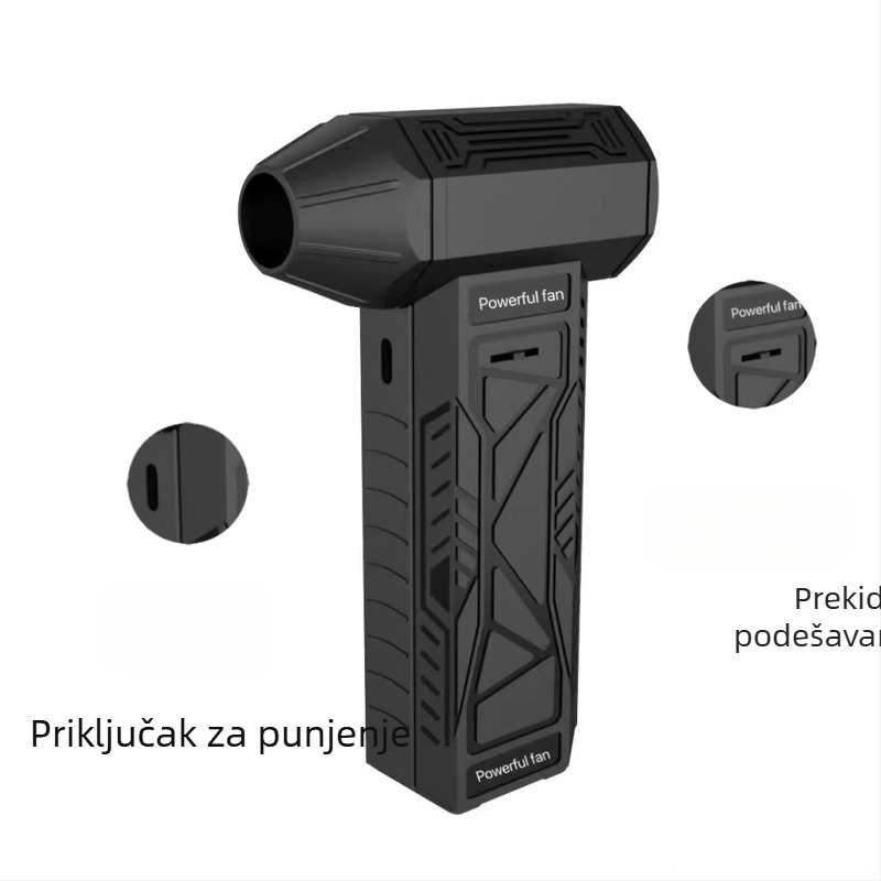 Bežični, prijenosni, ručni sušilo za kosu velike brzine s turbo ventilatorom, USB punjenjem, uklanjanjem prašine uz pomoć izgaranja za kampiranje