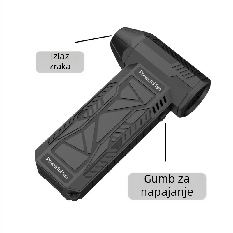 Bežični, prijenosni, ručni sušilo za kosu velike brzine s turbo ventilatorom, USB punjenjem, uklanjanjem prašine uz pomoć izgaranja za kampiranje