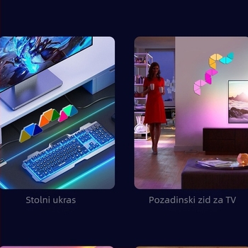 Trokutasta kvantna lampa za e-sportove inteligentna lampa za snimanje zvuka trokutasta neobična svjetlosna ploča RGB igra DIY LED spajanje