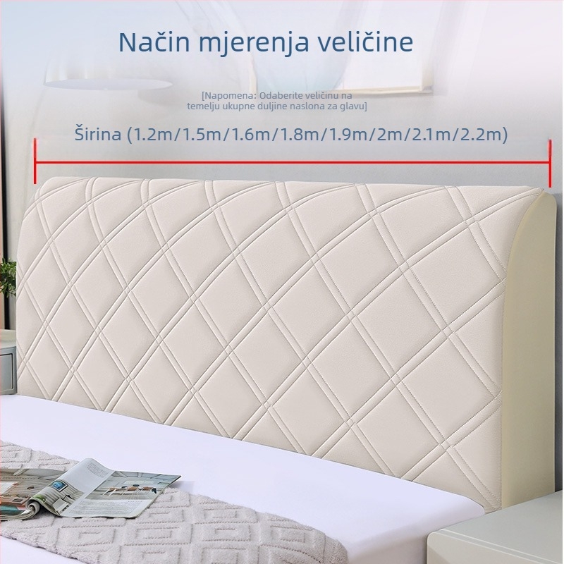 Navlaka za noćni krevet, jednobojna, all-inclusive žakard moderna minimalistička navlaka za spavaću sobu, uklonjiva i periva, mekana navlaka od brušene kože, navlaka za prašinu, prilagodba