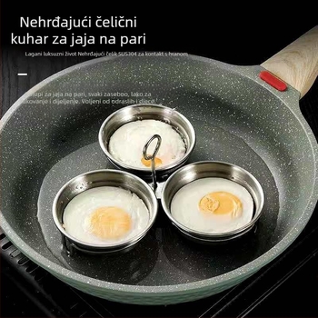 Kalup za kuhanje jaja na pari od nehrđajućeg čelika 304, alat za kuhanje jaja u kućanstvu, kalup za kuhanje poširanih jaja, ljubavno kuhalo za jaja