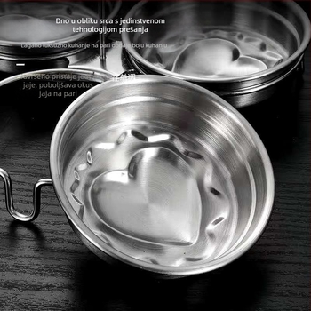 Kalup za kuhanje jaja na pari od nehrđajućeg čelika 304, alat za kuhanje jaja u kućanstvu, kalup za kuhanje poširanih jaja, ljubavno kuhalo za jaja
