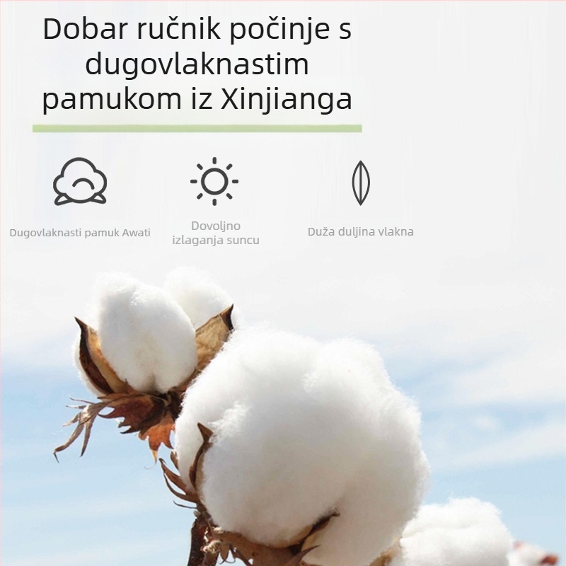 Paket od 3 Jieliya pamučnih ručnika 2024. Novi pamučni upijajući ručnik klase A bez dlačica za kućanstvo, ručnik za lice za odrasle