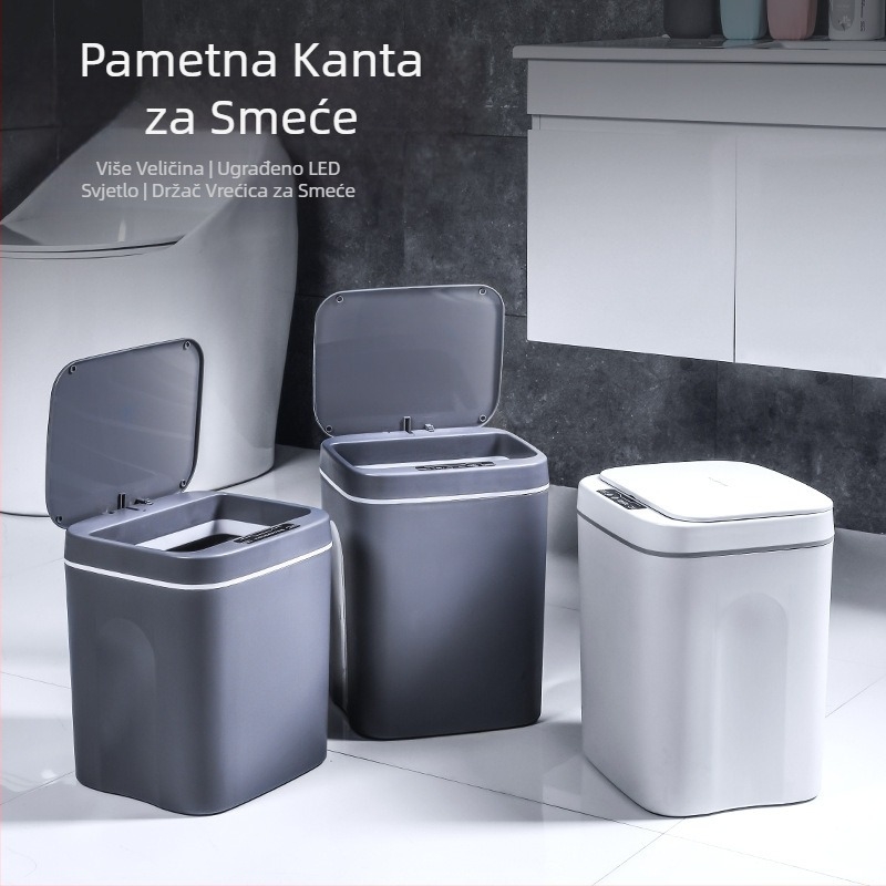 Nova pametna kanta za smeće za kupaonicu sa senzorom, vodootporna plastična kanta za smeće, kreativna pametna kanta za smeće za dom, veleprodaja