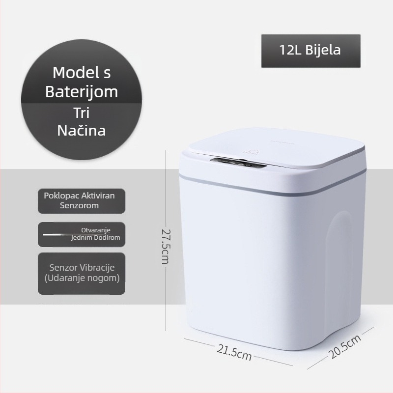Nova pametna kanta za smeće za kupaonicu sa senzorom, vodootporna plastična kanta za smeće, kreativna pametna kanta za smeće za dom, veleprodaja