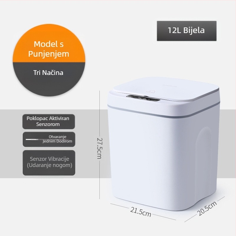 Nova pametna kanta za smeće za kupaonicu sa senzorom, vodootporna plastična kanta za smeće, kreativna pametna kanta za smeće za dom, veleprodaja