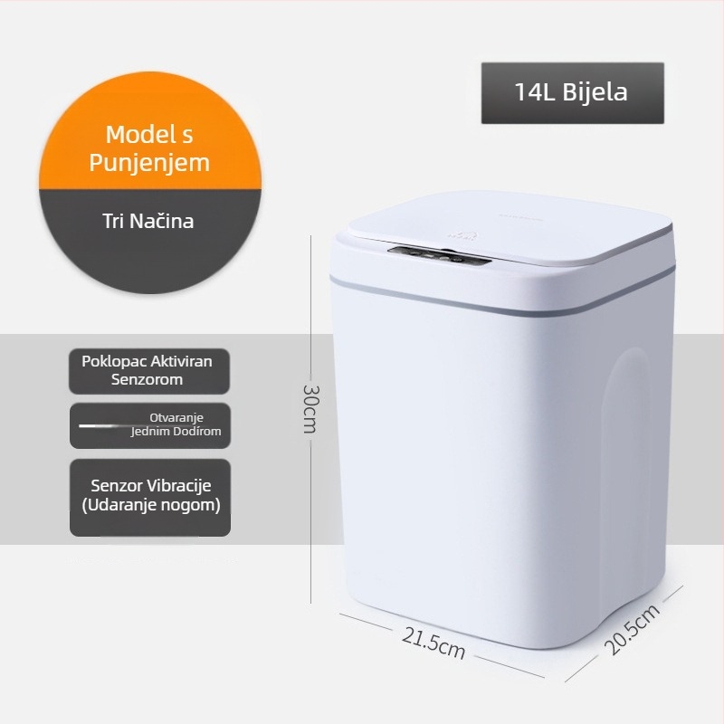 Nova pametna kanta za smeće za kupaonicu sa senzorom, vodootporna plastična kanta za smeće, kreativna pametna kanta za smeće za dom, veleprodaja